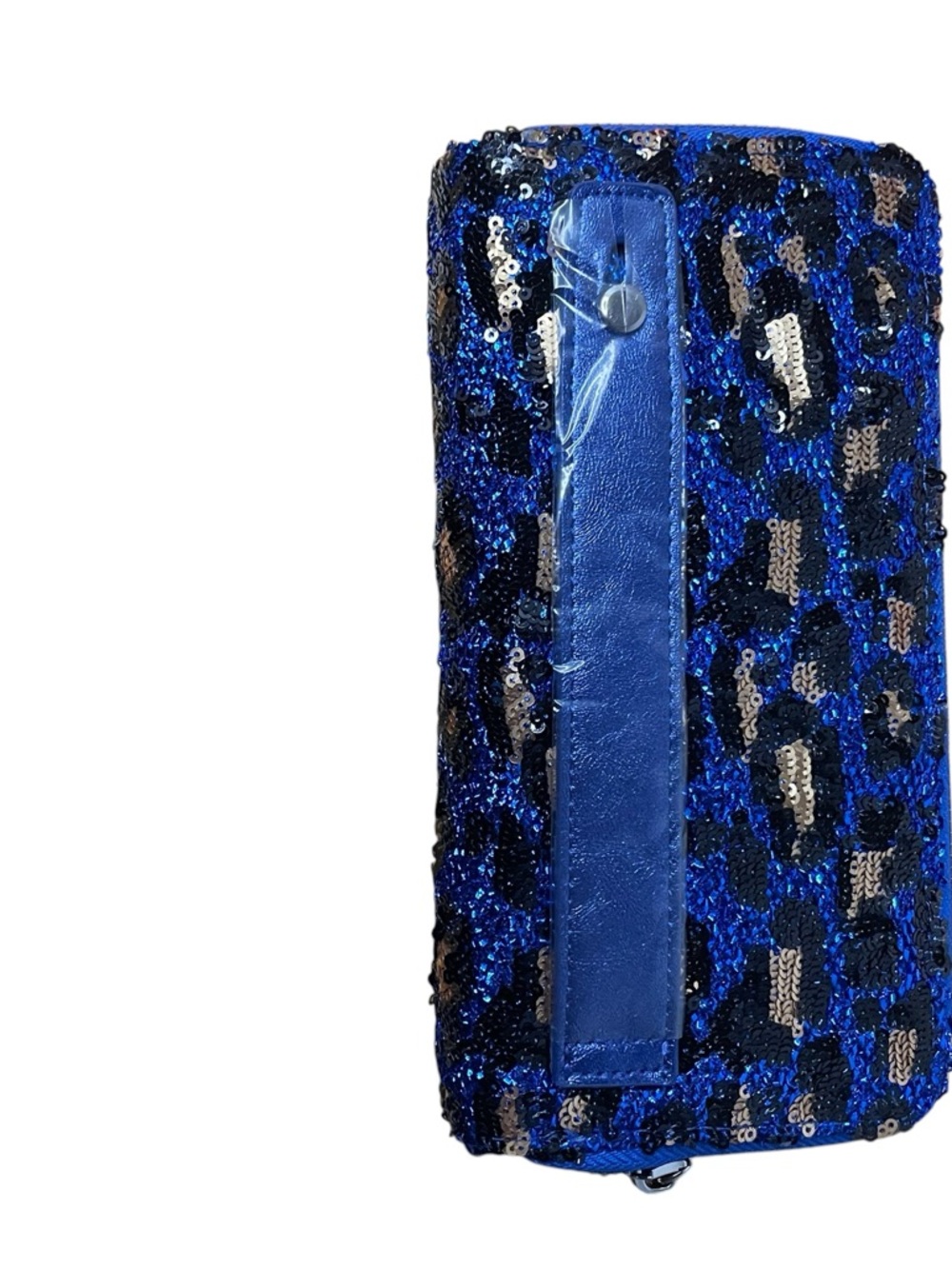 NWT B. Brentano Leopard Blue Sequin Double Zip Wallet Vegan Leather - Picture 2 of 11